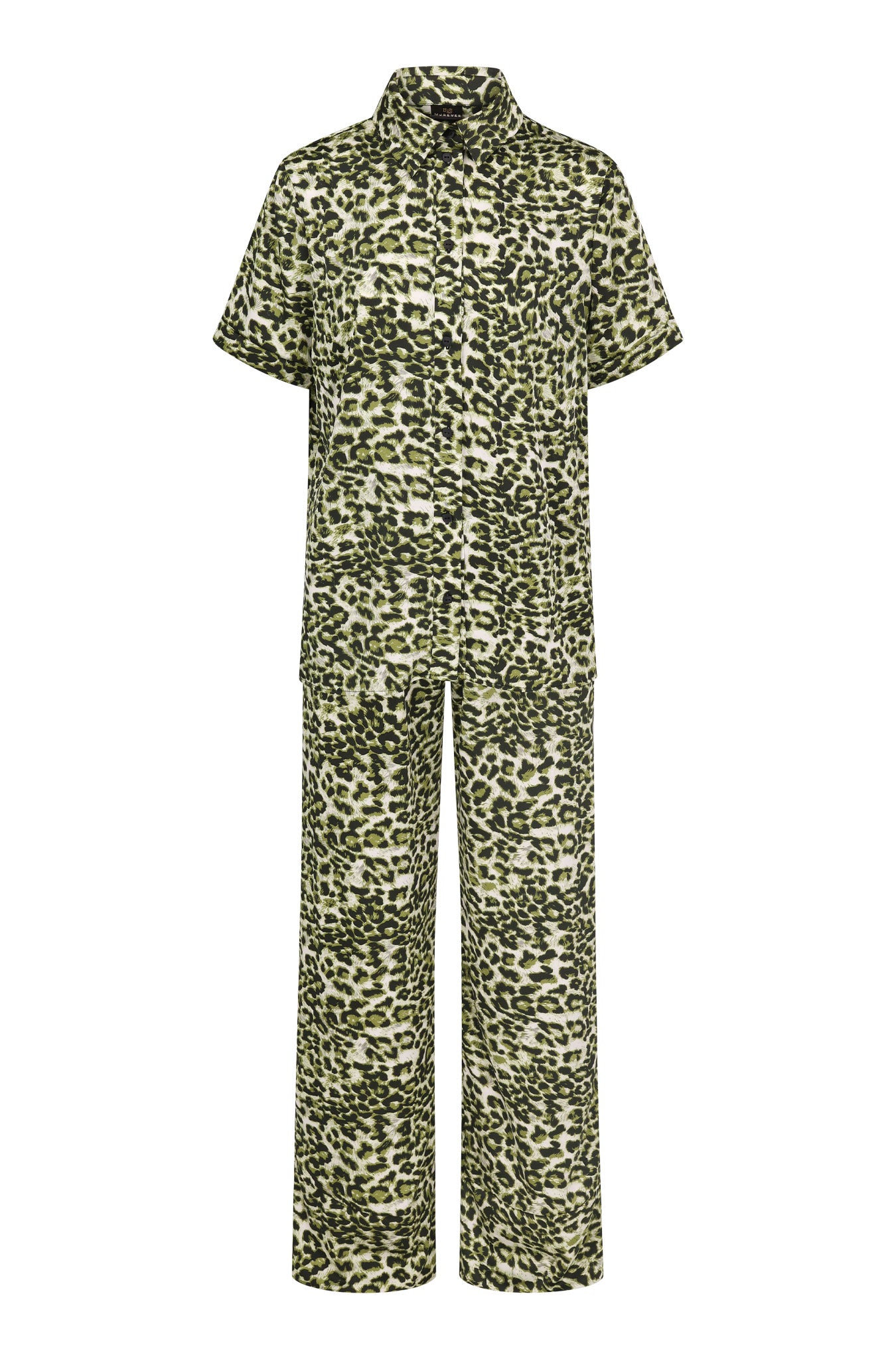 Gisèle green leopard long pajama set | Limited edition