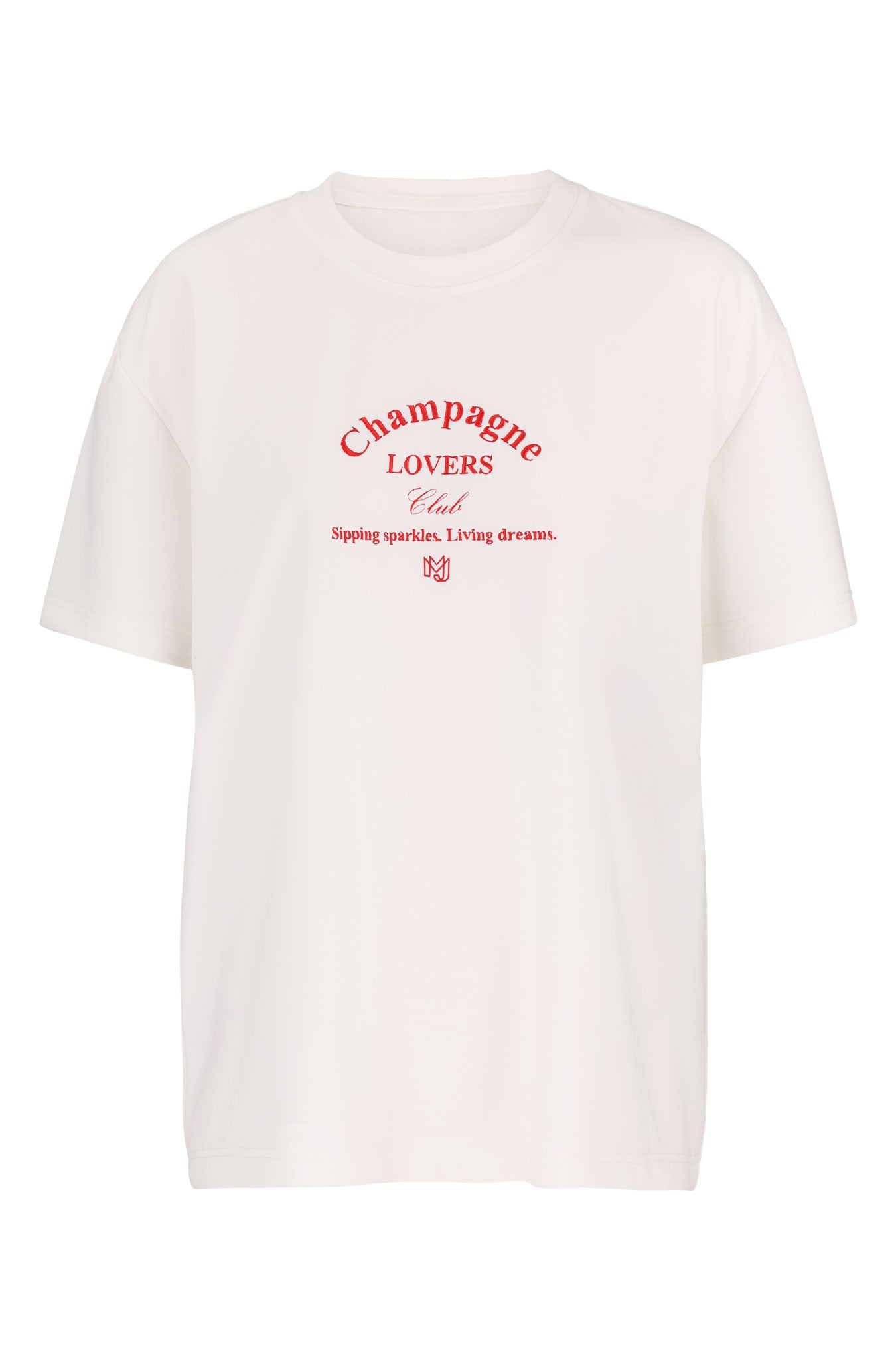 Champagne MJrever oversize white clean cut T-Shirt