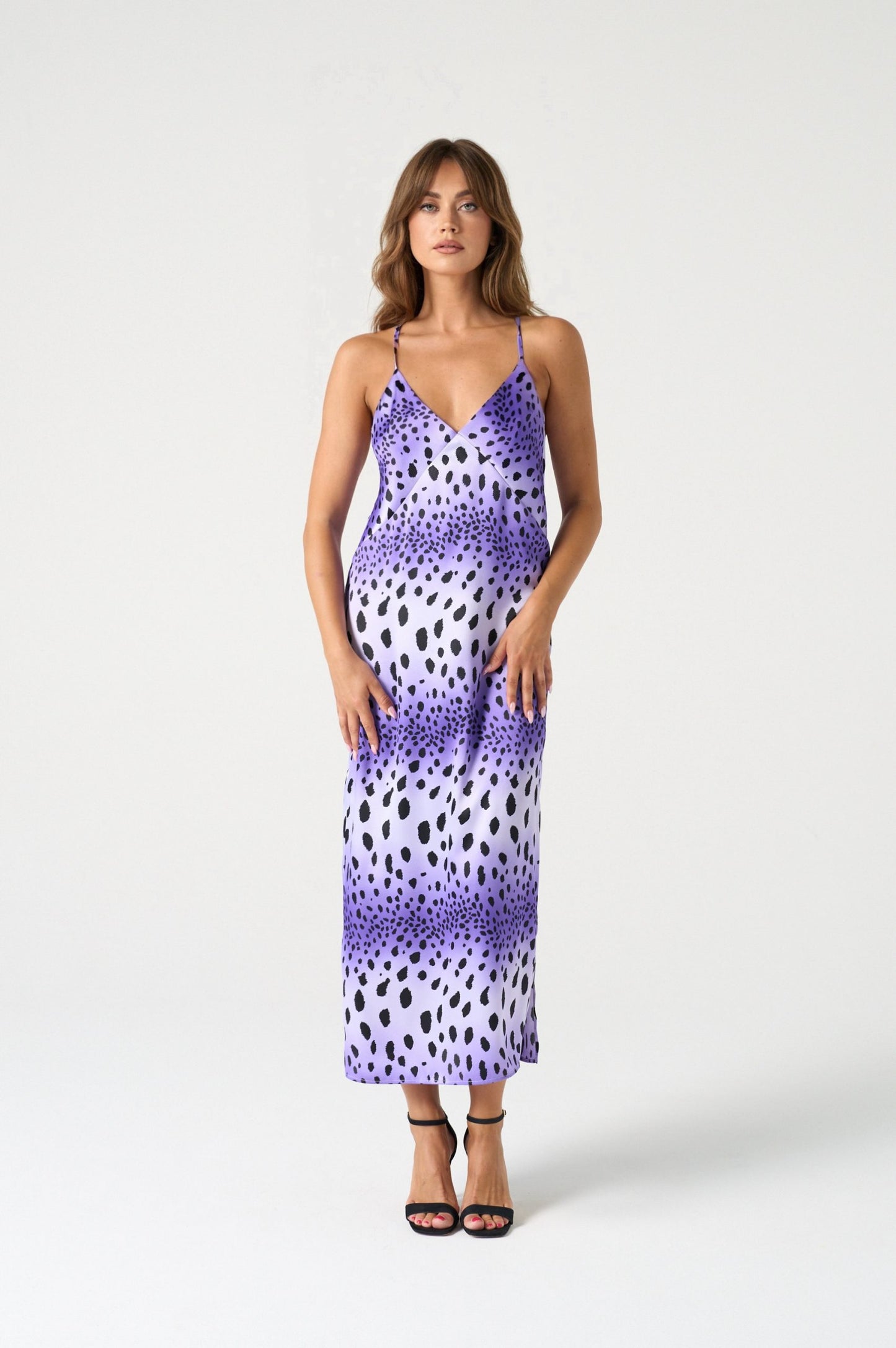 Olivia slip long leopard dress