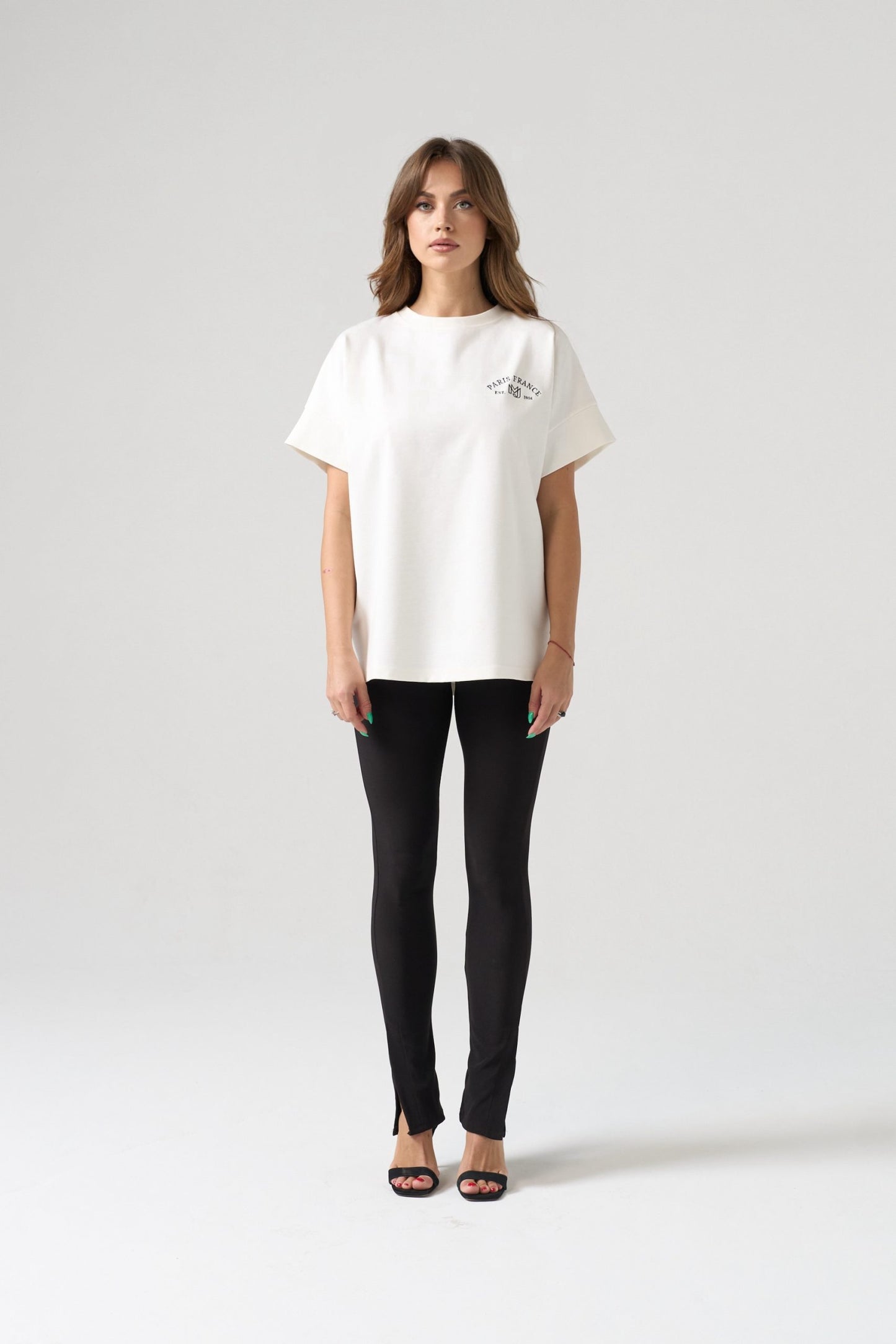 Paris MJrever oversize white clean cut T-Shirt