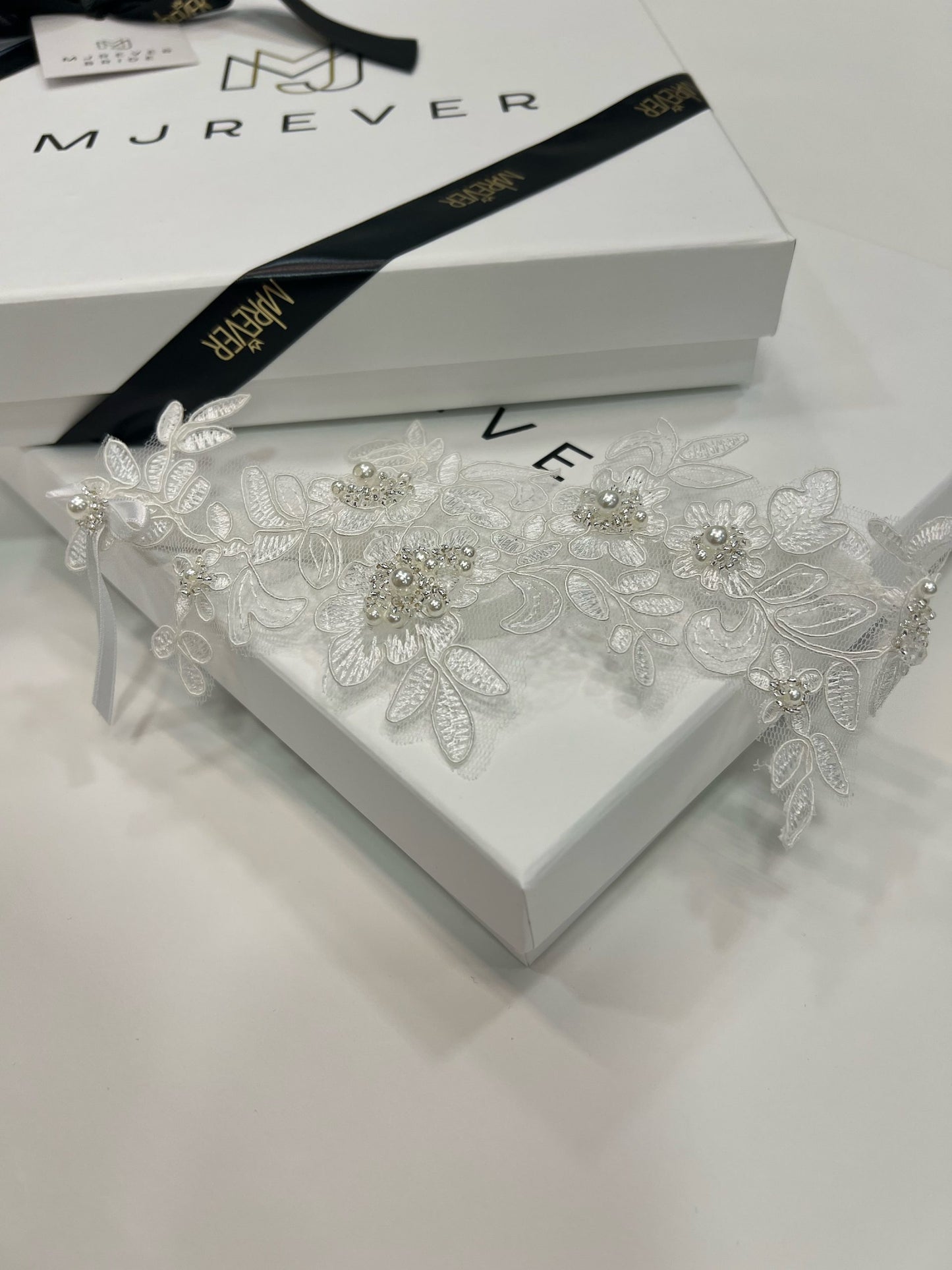 White Lace bridal garter