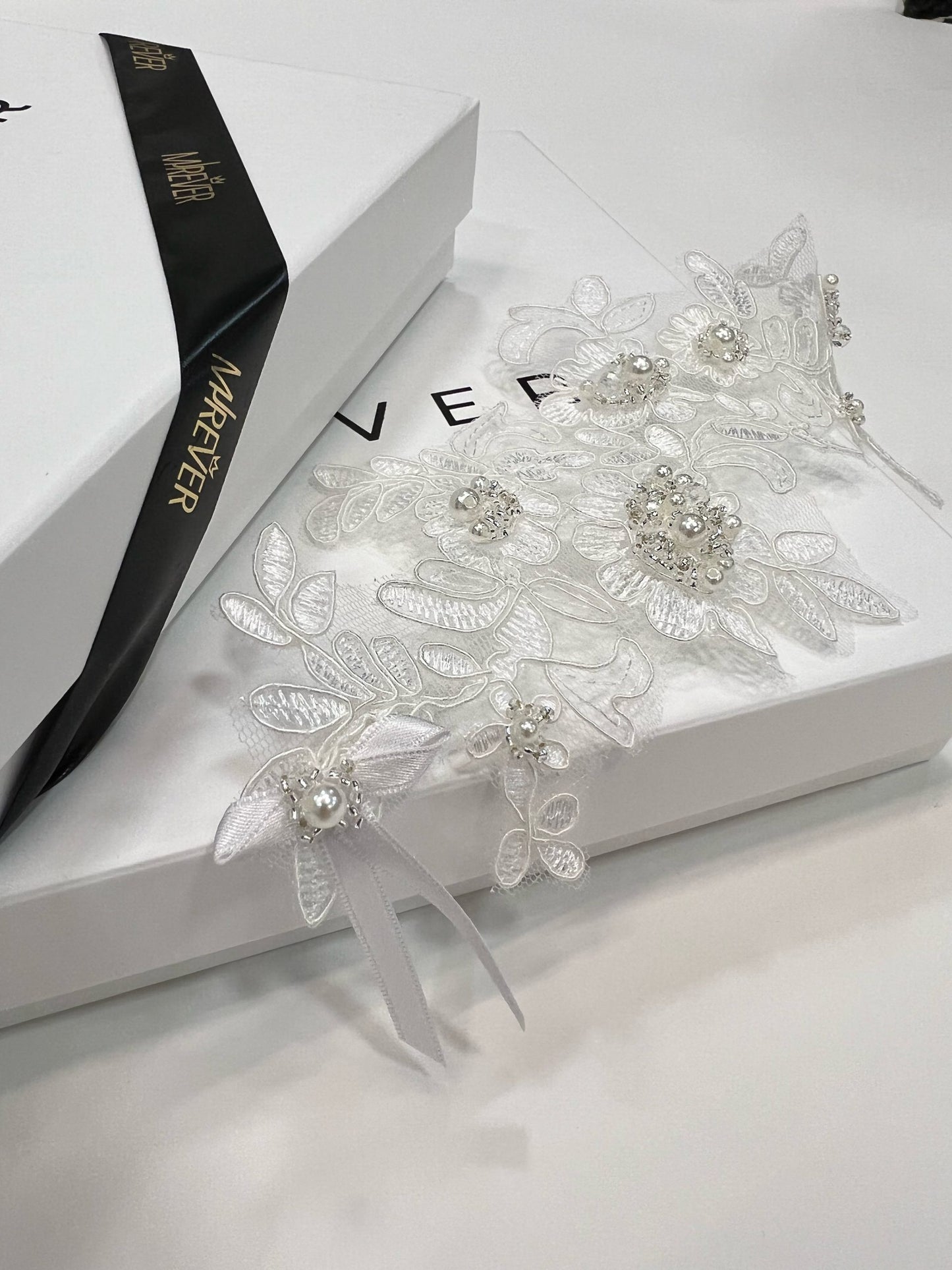 White Lace bridal garter