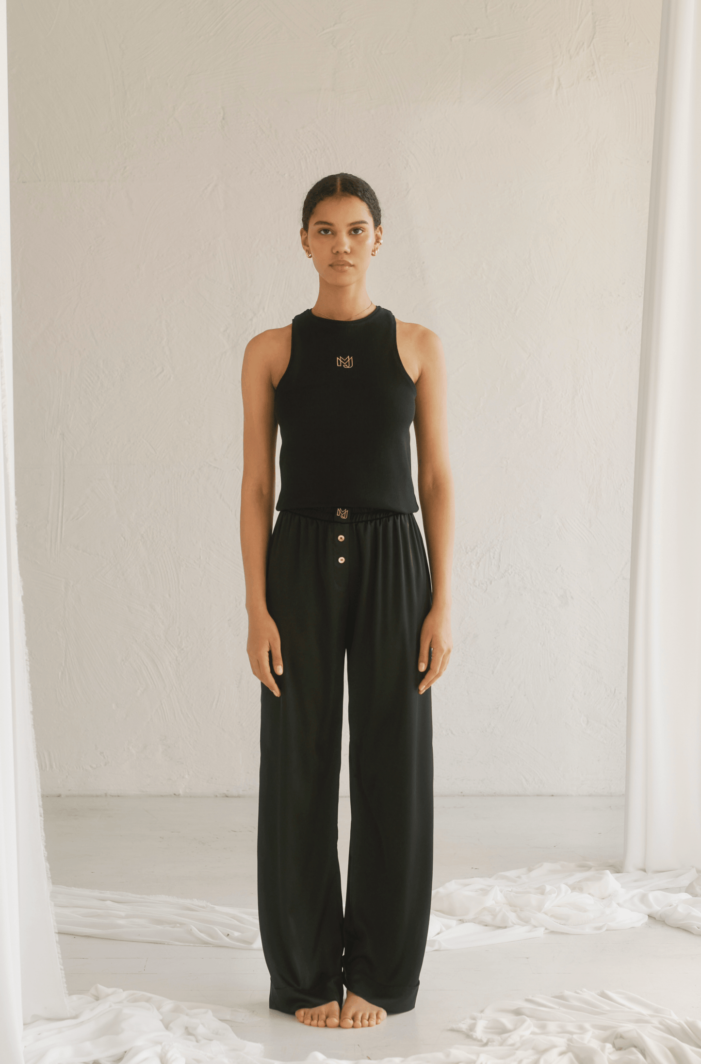 Black Bliss Pajama style Lounge Pants