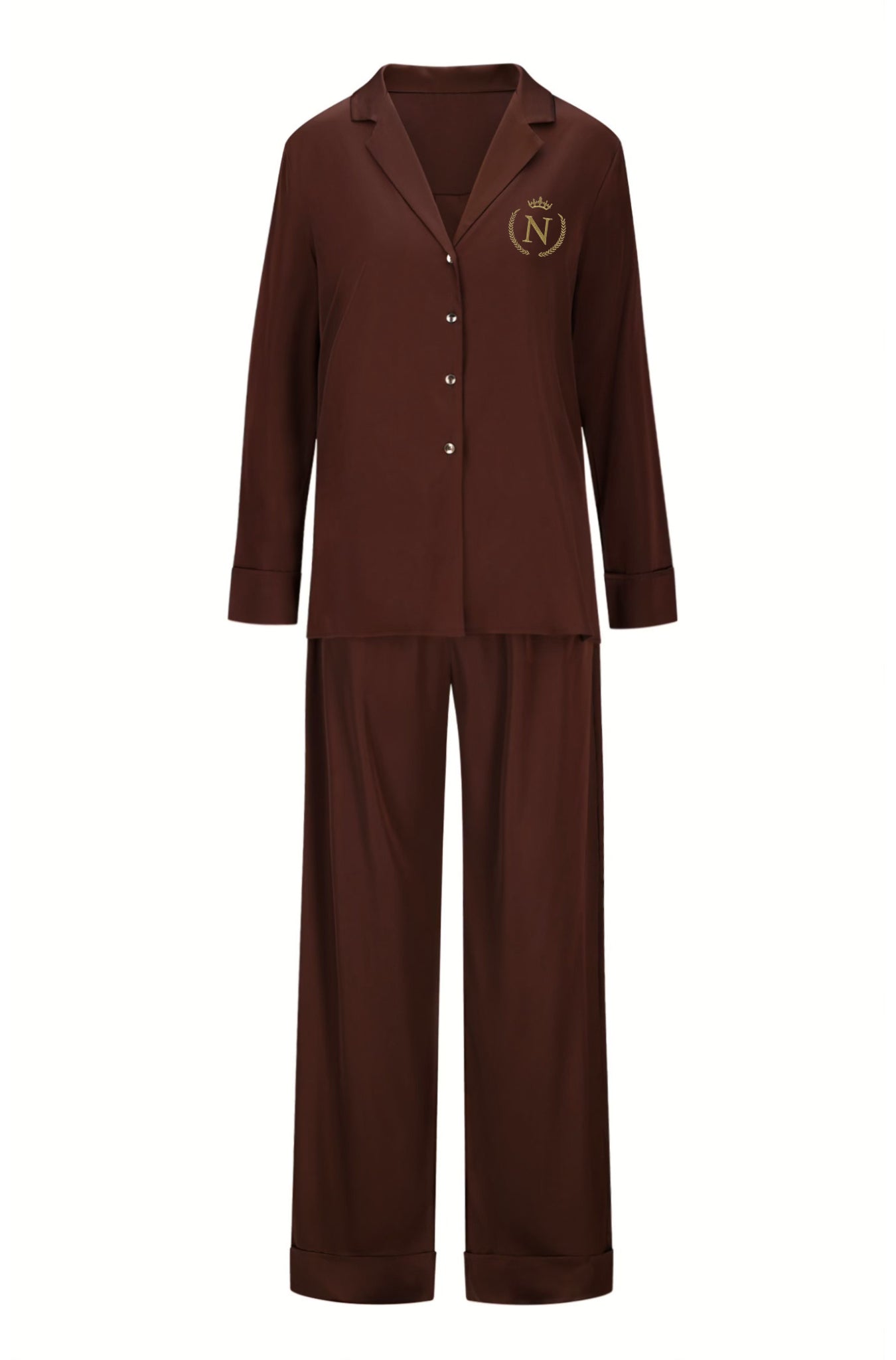 Eléa chocolate women pajama set with pants