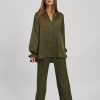 Carrie olive pajama set with pants